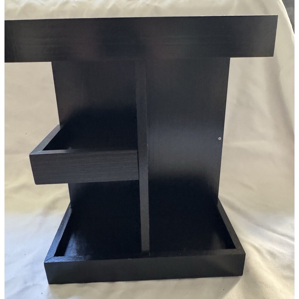 Three Tier Dark Wood Rotating Cologne Organizer Stand New In Box